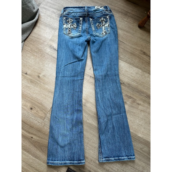 Miss Me cow print boot cut jeans 26 - Picture 3 of 5